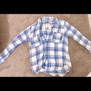 Abercrombie light blue checkered shirt